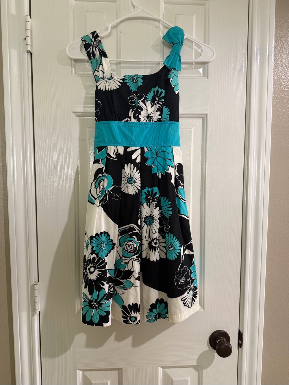 My Michelle Black, Teal & White Floral Dress